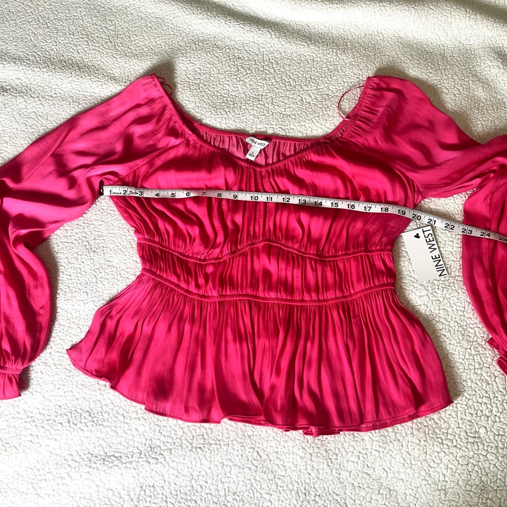 Nine West Fuchsia Long Sleeve Blouse - Picture 8 of 8